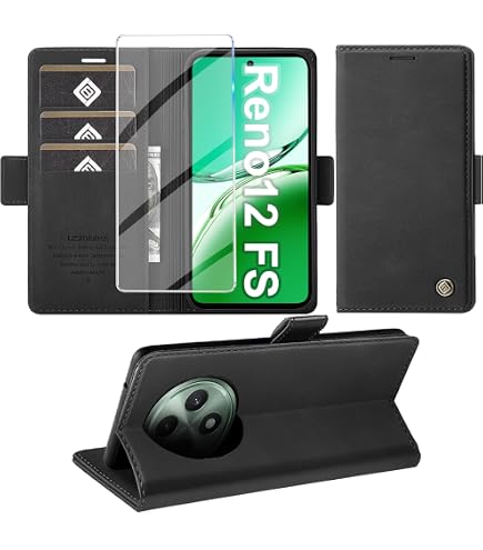 Cracedily Cover per OPPO Reno12 FS 5G Case, Custodia Cover Pelle Premium Portafoglio con Porta Carte Magnetica Supporto Protezione Flip Case Custodia per OPPO Reno12 F 5G, Caffè