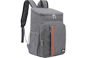 QINGLOU Zaino Termico Frigo 25L, Borsa Termica Porta Pranzo Borsa Frigo Borsa della Spesa Isoterma, Grande Frigo Termico per PIC-nic/All'aperto/Barbecue/Campeggio/Eventi Sportivi (A.Grigio)