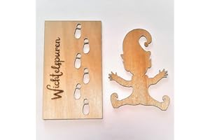 ANISTA-INDUSTRIES Wichtelschablone Fußabdrücke Wichteltür Zubehör Weihnachtswichtel Elf (Wichtelschablone + Fußabdrücke)