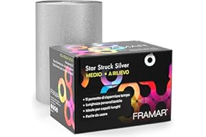 FRAMAR Silver Goffrata in Rotolo – Stagnola per Parrucchieri, Lamina per Capelli, Lamina per Mèches, Lamina per Mèches Professionale, Fogli di Lamina – 320 Piedi