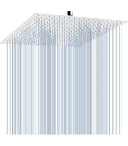 Ronde Regendouchekop 25 cm Zwart - Waterbesparend
