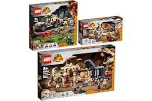 BRICKCOMPLETE Lego 76951 Pyroraptor & Dilophosaurus Transport, 76948 T. Rex & Atrociraptor: dinosauro focolaio & 76945 atrociraptor: caccia di moto