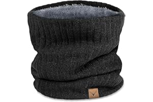 NEOLA Winter Neck Warmer - Thermal Knitted Snoods Windproof Fleece Lined Circle Scarf Soft Warm Neck Gaiter Gifts for Mens Cycling Skiing Motorcycle
