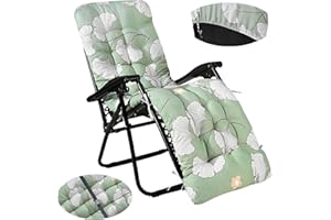 MHWGO Liegenauflage, Auflagen für Gartenliegen, Anti-Rutsch Kissen Liegenauflage, Sonnenliege Stuhlkissen, Hochlehner Kissen, 8cm Dick Polsterung Gartenliege Auflage Liegestuhl Polster für Reisen (04)