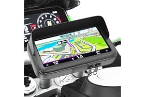 Turnaroundtech Support Telephone Moto Etanche avec Chargeur 2.1A Connexion Rapide Coque avec Visiere antireflet valable pour Les Smartphones jusqu'a 7,5" Fixation de Guidon incassable