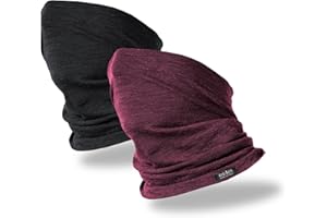 Risalti Cache Cou Thermique Homme Femme Laine Merino Bipack – Tour de Cou Moto Hiver Respirant, Écharpe Tube Sans Couture en Laine Merinos, Running, Ski – Made in Italy