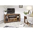Home Source Particle Board Sturdy Walnut Effect 3 Drawer 3 Shelf Corner TV Stand Unit