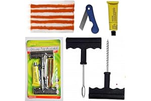 BYBATUL 9-teiliges Reifen-Reparaturset für schnelle Pannenhilfefür unterwegs – Reifenpannen für Fahrrad Motorad PKW LKW Autoreifen flickset