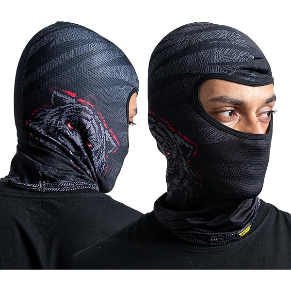 NOT CONVENTIONAL　lace layered balaclava TIIVRA Slash-Cut Balaclava for Bikers, Full Face Mask for Riding
