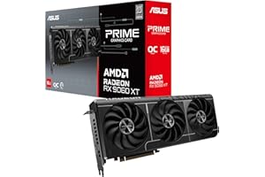 ASUS Prime Radeon RX 9060 XT 16 GB GDDR6 OC Edition, Tarjeta gráfica, PCIe 5.0, HDMI/DP 2.1, diseño de 2.5 Ranuras, Ventiladores Axial-Tech, rodamientos de Doble Bola, Doble BIOS, GPU Guard