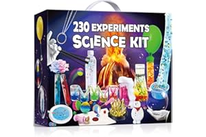 PATIFEED 230 kit di esperimenti scientifici per bambini, scatola per esperimenti di laboratorio, regali per ragazzi e ragazze, kit di ingegneria chimica creativo, giocattolo chimico, magia, vulcano