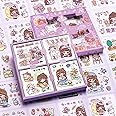 Pluspicks Nini’s Magic World Theme Kawaii Self Adhesive Floor Stickers -100 Sheets PVC Cute Washi Sticker for Project, Japanese Style Girls Sticker Set, Scrapbooking, DIY Arts Crafts - 18 x 18 x 2 CM