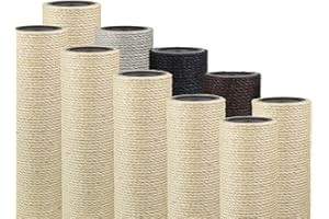 Kratzbaumland 12 cm Sisalstamm, Ersatzstamm für Kratzbaum: Länge: 60 cm, Gewinde - 8 mm (M8), Farbe des Sisalseils: Natur