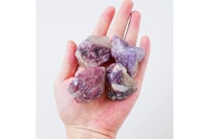 HXSCOO 1pc Naturale tormalina Rosa Grezzo Grezzo Cristallo di Quarzo Roccia guarigione Minerale Unicorno Pietra Pegmatite lepidolite Pietra preziosa