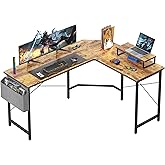 CubiCubi Gaming Tisch Eckschreibtisch 150x120cm, Schreibtisch mit Monitorständer und Seitlicher Aufbewahrungstasche, Gaming S