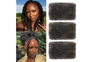 XIIMENALU Afro Kinky Flätat Bulkhår för Ministrister Afrokinky Bulk Syntetiskt Kubansk Tvinnat Mjuka Lockar Mikrofjäder Twist