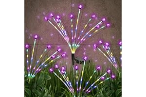 Glovios 4 Pezzi 10 LED Luci Solari Esterno,Luci Solari Giardino Esterno,Lampade Solari Lucciole,Luce Solare Led Esterno per il Patio Giardino, Balcone,Impermeabile (Clear beads)