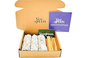 VEEGREEN Salvia bianca da bruciare e palo santo, sciamanica purificazione, palo santo legnetti, incenso naturale, per la casa. (3 Salvia 4 Palo)