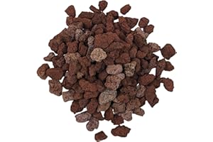 BLACK ROCK GRILL 1-2cm 100% Natural Lava Rocks For Fire Pit, Aquarium, Chiminea, Aquascaping, Horticulture (20KG) Red/Brown