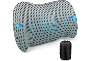 ‎AGOKUD Lendenwirbelkissen, Memory Foam Lendenwirbelstützkissen für Auto, Bürostuhl, Ergonomisches Streamline Rückenstützkissen zur Linderung von Schmerzen im unteren Rücken, Rückenkissen für Auto, Stuhl