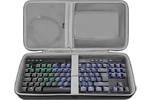 GEEKRIA Étui Clavier TKL, Housse de Transport Rigide pour Clavier et Souris Gaming 87 Touches, Compatible avec Corsair K70 RGB Tenkeyless, Keychron V3 Max TKL (Gris foncé)