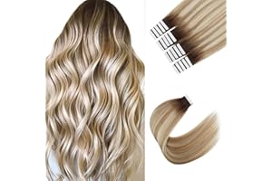 Sixstarhair Tape Extensions Echthaar Remy Hair Extensions 40cm Skin Weft HaarverläNgerung Echthaar Tape In Extensions 20 StüCk 50 Gramm Balayage #3/8/613