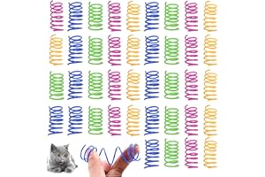 QILUCKY 40 Piece Cat Spring Interactive Toy - Colorful Plastic Coil Playtime Set for Kittens to Kill Time and Keep Fit - Creative Novelty Gift