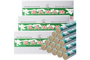 PORFOYO 30 Pièces Moxa Roll Sticks, 1.8cm*20cm Moxa Naturel Pur Roule, Bâton De Colonne De Moxibustion, Rouleau Brûleur Moxibustion Massage