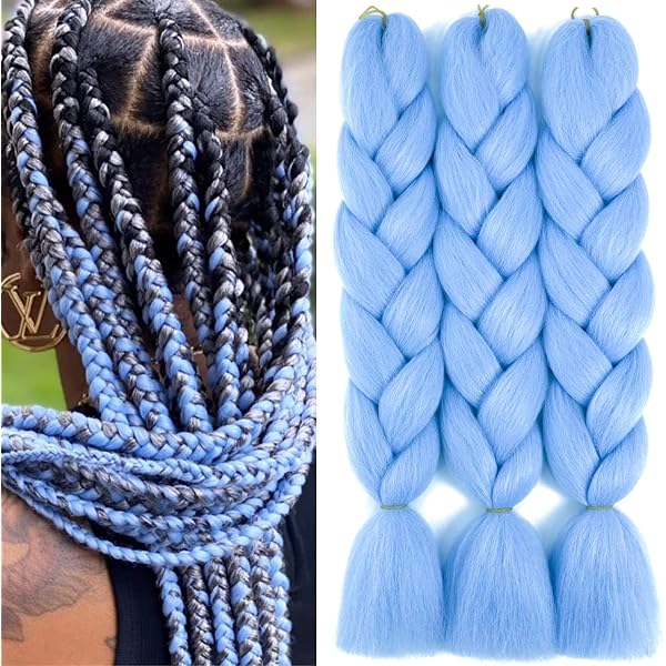Ombré-Flechthaarverlängerungen – 61 Cm, 3 Packungen, Grün-Gelb, Für Box Braids