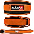 Aprodo Multipurpose Weight Lifting Belt for Back Support Comfortable & Durable for Weightlifting, Gym, Workout - 100% Nylon, (4 Inch Wide) for Men and Women (Orange, Small 28'' - 32'')