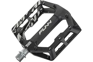 Funn Pedali Flat Funndamental - Pedali per bicicletta con piattaforma ampia per BMX/MTB, Grip regolabile per una stabilità eccezionale, Asse CrMo da 9/16 pollici