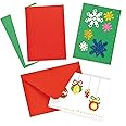 Baker Ross A541 Festive Blank Christmas Craft (Pack of 12) Plain Cards and Envelopes, Assorted