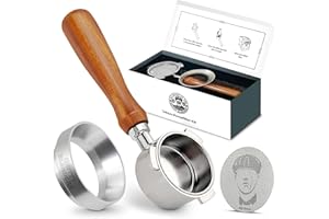 BY ORDER OF THE GRITTY BLENDERS COFFEE ACCESSORY DESIGNS Gritty Blenders 51mm Bottomless Portafilter with Compatible Puck Screen, Basket and Dosing Funnel | Compatible with De'Longhi Dedica EC680-685, and Smeg ECF Models