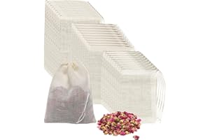 jatimdotin 30 Bustine Te Vuote, Bustine di tè per tè Sfuso, Sacchetti in Mussola di Cotone con Cordoncino, Bustine di tè Tiutilizzabili per tè, tè ai Fiori, caffè, Spezie (3 Dimensioni)