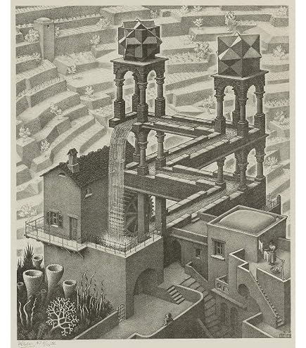 Holz Puzzle 1000 Teile - Escher Surrealistische Geometrische Kunst, 75x50 Cm, Für Erwachsene