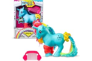 Basic Fun My Little Pony Totally Rad Moonstone – Neon 80s-Inspired Collectible Pony with Comb – Retro Styling for Kids & Fans Ages 3+