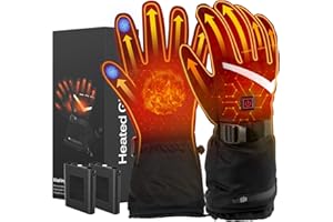 LOTTBUTY Beheizbare Handschuhe 2025 Upgrade,Beheizte Handschuhe Herren Damen mit 7.4V/2×5000mAh Wiederaufladbare Akkus,wasserdichte Beheizbare Motorradhandschuhe Winter für Kifahren,Radfahren,Wandern