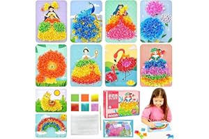 Yizemay Jouets de Bricolage Poke Art, Poke Art Jouets À Faire Soi-Même Livre de Dessin de Peinture Poke avec Habillage de Princesse Kit D'art Poke pour Enfants Poke Art DIY Toys Pour Enfant (A)