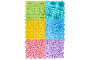 Sensory Junction Multicolored Massage Puzzle Floor Mats - Interlocking Orthopedic Game Mat Set for Kids & Adults, Tactile Play, Stress Relief, and Sensory Exploration - Ideal for Autistic Children