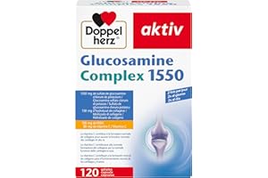 Doppelherz Glucosamine Complex 1550 - Collagène + MSM + Vitamine C - comme contribution à la formation normale de collagène pour une fonction normale du cartilage - 120 gélules
