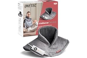 Imetec Intellisense Cervical Termoforo Elettrico Cervicale e Spalle Perfect Fit, Cuscino Riscaldante 47x52cm, Tessuto Anallergico Lavabile, 5 Temperature, Spegnimento Automatico, Riscaldamento Rapido