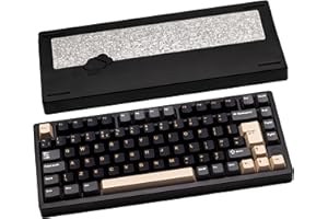 CutiePcs WOBKEY Rainy 75 Aluminum Cocoa Switch Mechanical Keyboard with Superior Acoustics, Wired, BT, 2.4G wireless Connectivity (Pro - Black(UK-ISO))