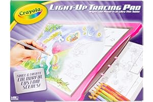 VIVID IMAGINATIONS CRAYOLA Light-Up Tracing Pad | Trace & Create Colourful Custom Scenes! | Kids LED Drawing Tablet | Batteries Required (Not Included) | Ages 3+, PINK