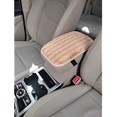 Luxe Comfort Ara&ccedil; Koltuğu Kol&ccedil;ak Minderi, Peluş Kaplama, Bej Renk, Kaymaz Taban, Elastik Bantlı, Kış Kullanımı i&ccedil;in, 29x19cm