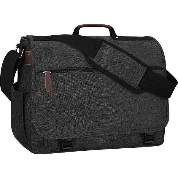 Sac à Bandoulière DORRISO Homme - Toile Kaki - Pour Ordinateur 13,3 Pouces - Travail Voyage Alpinisme