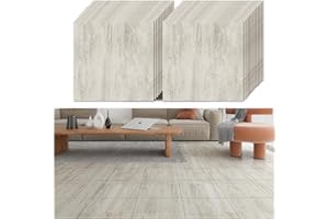 VEELIKE Pavimento in PVC Effetto Cemento Carta da Parati Industrial Adesivi per Piastrelle Impermeabile Mattonelle Adesive Cucina Vinile Adesivo Bagno Pavimento Adesivo 1.5mm 30cm x 30cm 24 Pezzi