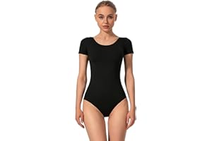 Mulnall Tanztrikot für Damen Ballett Kurzarm Gymnastik Tanzbekleidung Team Basic Erwachsene Gymnastikanzug Trikot Leotard