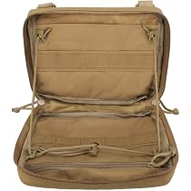 Lot De 2 Pochettes MOLLE Imperméables - Fermetures Zippées Bidirectionnelles - Pour Sac à Dos, Gilet Tactique - Dimensions 21x12x6 Cm