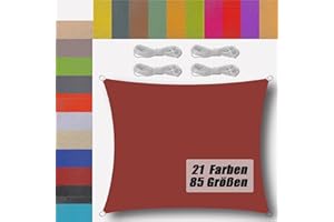 UFAMILUK triangular sun shade sail Square Waterproof Breathable Weather Resistant sun canopy for Outdoor Garden Yard Patio Pergola Canopy Rust Red 3x3m