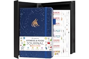Clever Fox Fitness and Food Journal Premium – Guided Daily Workout, Meal & Weight Loss Tracker for Women & Men – Exercise Diet Planner (Mystic Blue)
